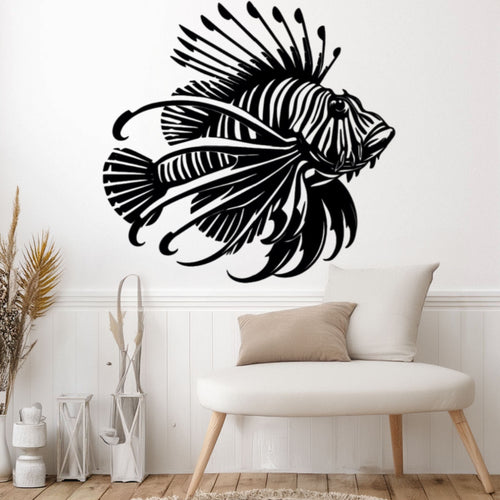 Décoration murale métal Poisson-lion