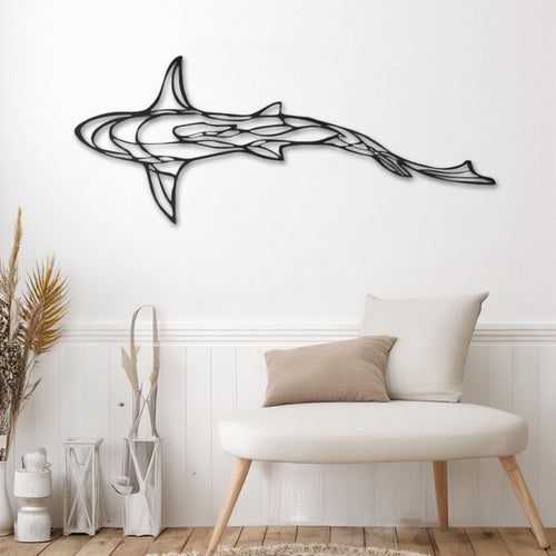 décoration murale métal requin